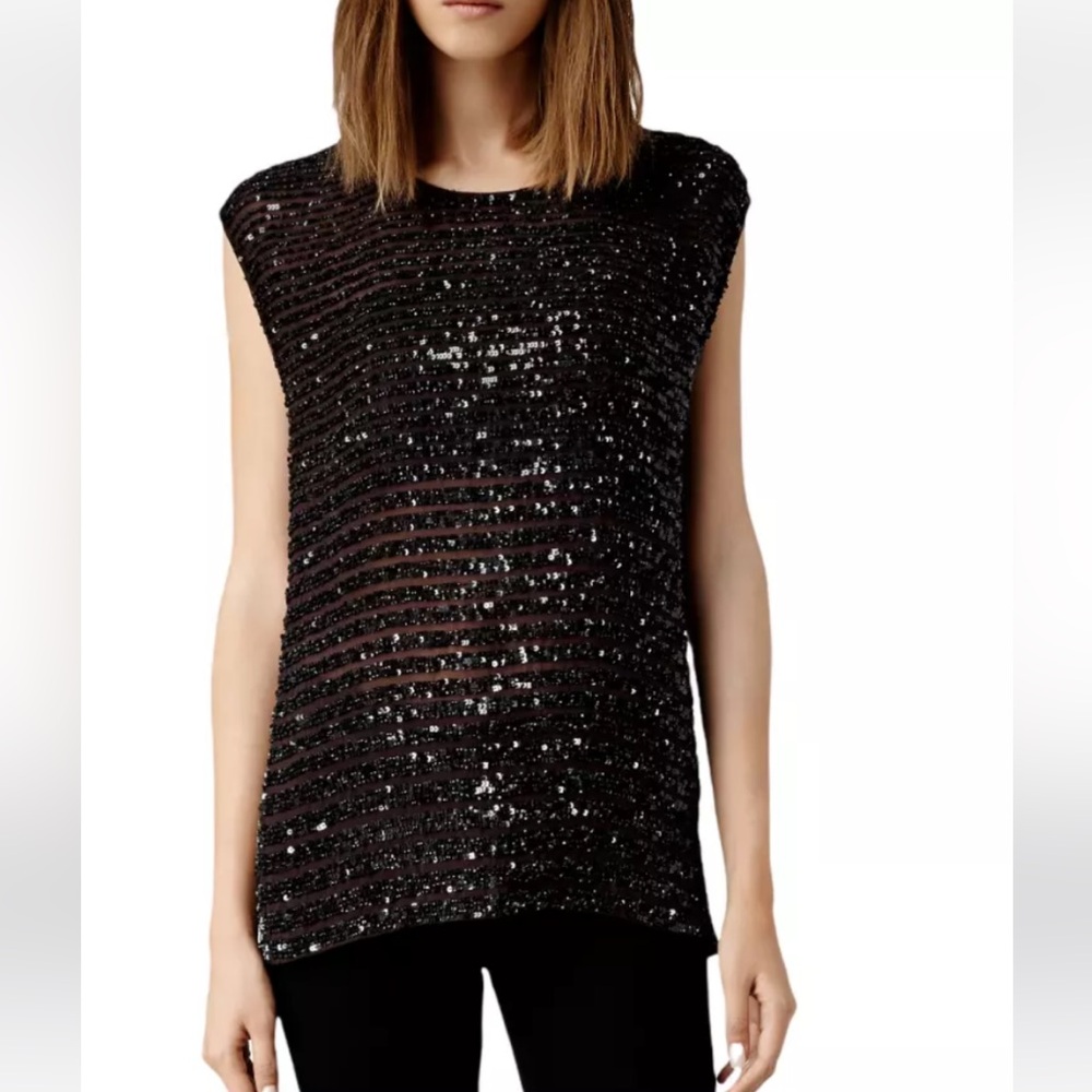NWOT All Saints Beaded Tee/Tunic Size 4
